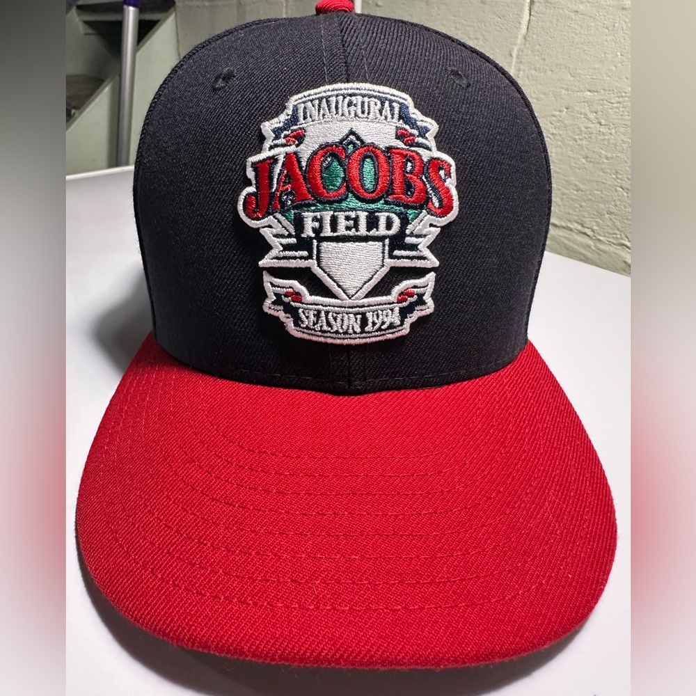 Cleveland Indians Jacob’s field inaugural season fitted hat chief wahoo rare